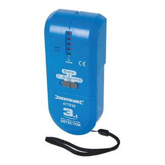 Silverline Metaal - Stud - en Stroomdetector - Compact - 1 x 9 Volt - 3 in 1