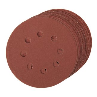 Silverline Geperforeerde klittenband schuurschijven - Ø 125 mm - 10 stuks - diverse korrelgroftes Silverline Geperforeerde klittenband schuurschijven - Ø 125 mm - 10 stuks - diverse korrelgroftes