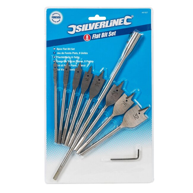 Silverline Speedboor en verlengarm set - 10-delig - Ø 6 t/m 32 mm - gehard carbon staal