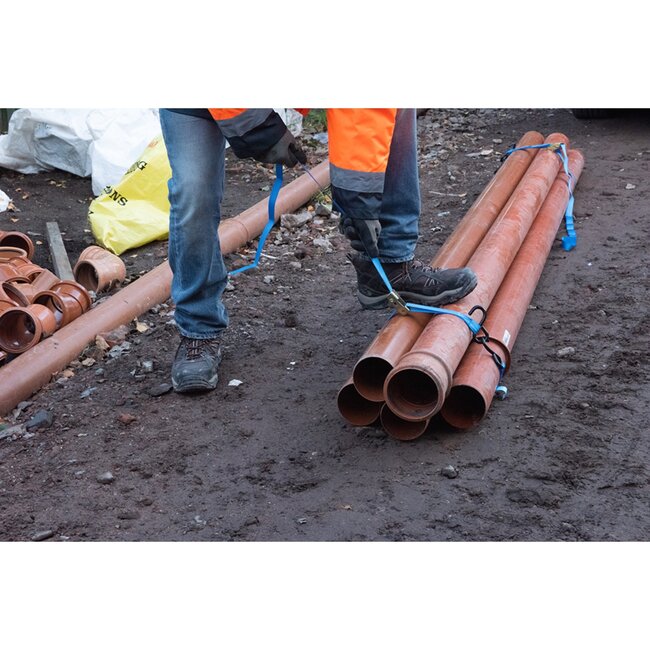 Silverline Ratelspanbanden met S-haken - polyester - ratelvergrendeling - 4 m - geel gepassiveerd - 4 stuks - 725 kg - transport