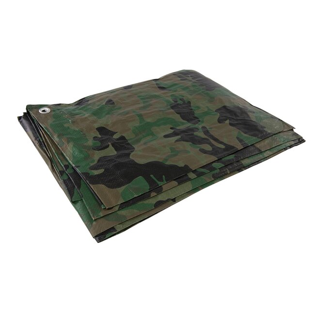 Silverline afdekzeil gelamineerd polyethyleen - water- en uv-bestendig - 240 x 300 cm - camouflage - aanhanger en kamperen