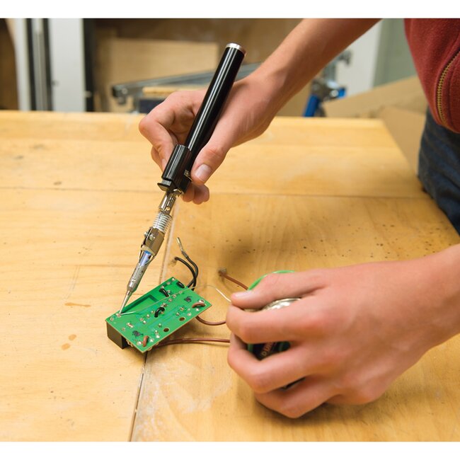 Silverline Gassoldeerbout 195 mm - navulbaar - verstelbare hitte - 4 soldeerpunten - voor sieraden en modelbouw