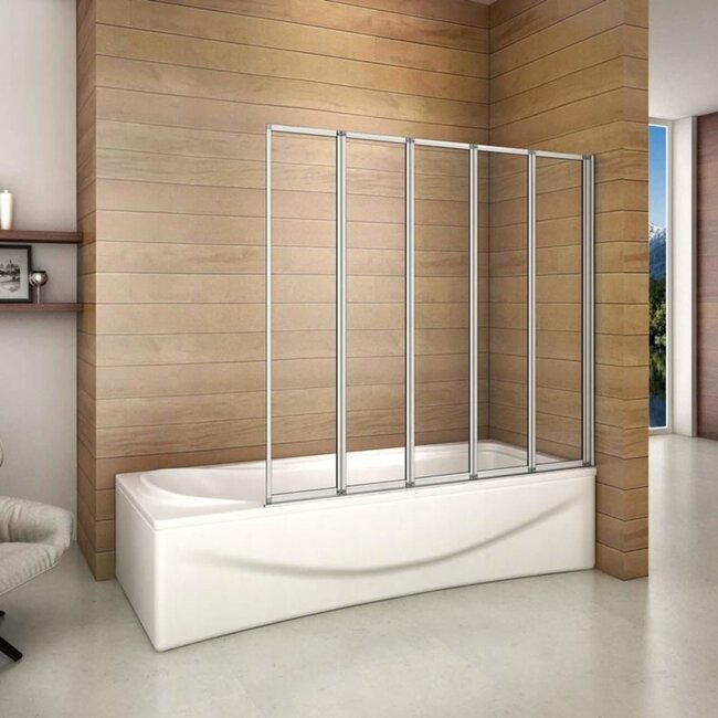 REA Idea Badwand / Badscherm - 120 x 140 cm - 4 mm - Chroom