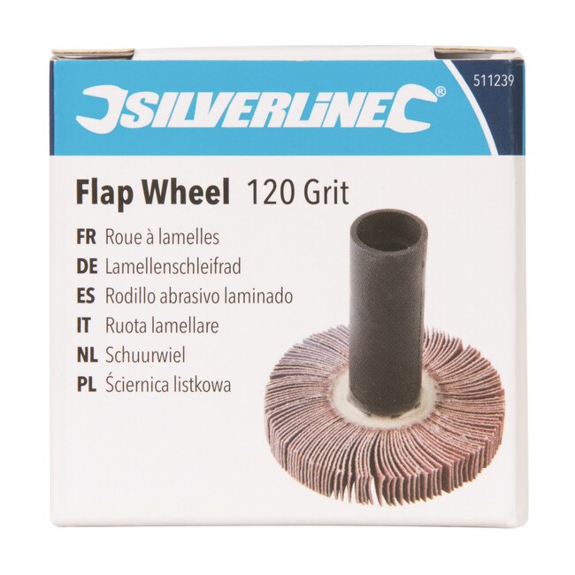 Silverline Schuurwiel - schuurpapier - korrel 120 - schuren en satineren - max. 4500 omw/min - voor hout, metaal en kunststof
