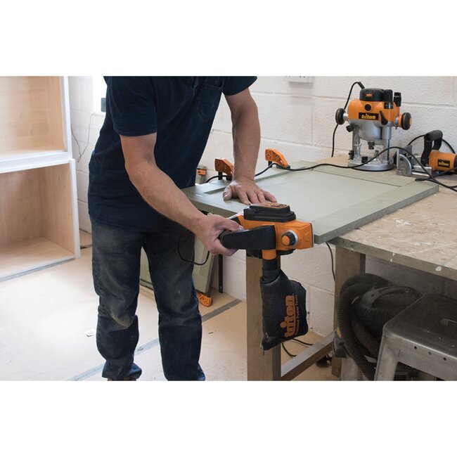 Triton mini elektrische schaafmachine - 60 mm - aluminium zool - 450 W - 6-standen diepte - houtbewerking met stofafzuiging