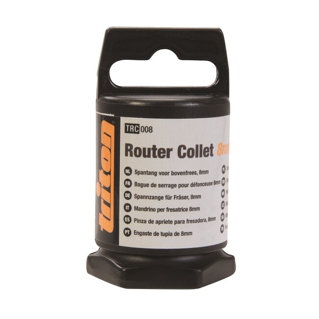 Triton Bovenfrees spantang - staal - veilig houvast - 8 mm - metaalkleurig - voor 8 mm freesbits, reserveonderdeel