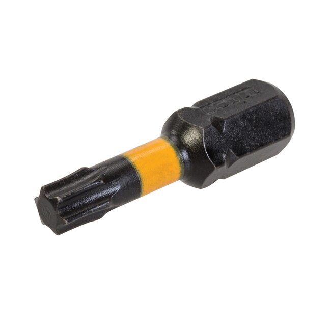 Triton Torx schroefbits T25 - S2 staal - hoge koppel - 25 mm - metaalkleur - 25 stuks - voor boor- en slagschroevendraaier