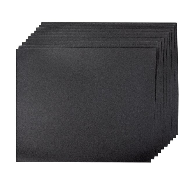 Silverline Schuurpapier nat en droog - siliciumcarbide op latex drager - 230 x 280 mm - zwart - korrel 320 - 10 stuks - metaal