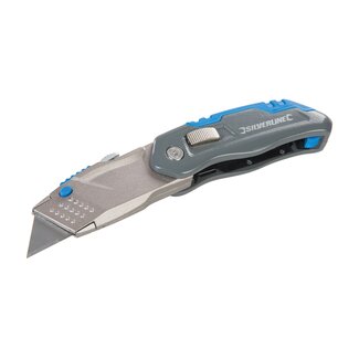 Silverline Intrekbaar vouwmes - ergonomisch - snelwisselmechanisme - 165 mm - interne opslag Silverline Intrekbaar vouwmes - ergonomisch - snelwisselmechanisme - 165 mm - interne opslag