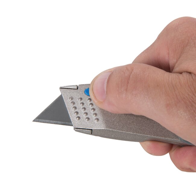 Silverline Stanleymes - 165 mm - gehard stalen blad - vouwbaar, intrekbaar, snelwissel - incl. 4 bladen - voor karton en tapijt