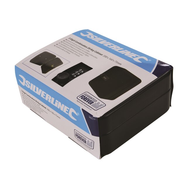 Silverline sleutelkluis - staal - 3-cijferig cijferslot voor 20 sleutels - 20 x 16 x 7.5 cm - grijs - muurmontage