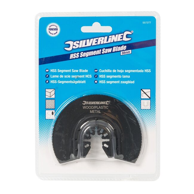 Silverline multitool segmentzaagblad - bimetalen M42 HSS - universele aansluiting - 88 mm - mat voor hout, kunststof en metaal