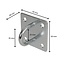 Fixman oogplaat verzinkt staal - ankerpunt voor ketting en hangslot - 50 x 50 mm - zilvergrijs - muur/vloer - roestbestendig