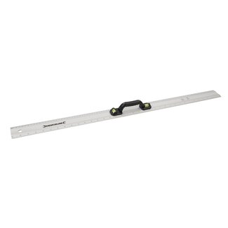 Silverline Markeerliniaal met waterpas - aluminium - dubbele libellen - 90 cm - glanzend zilver - voor timmer- en tegelwerk