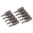 Silverline Torx schroevendraaier bits - Cr-V staal - 25 mm - 10 stuks