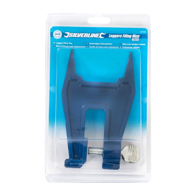 Silverline Kettingzaag vijlklem - staal - dubbele punt en vleugelmoer - 16 mm - staalkleurig - voor slijpen en onderhoud