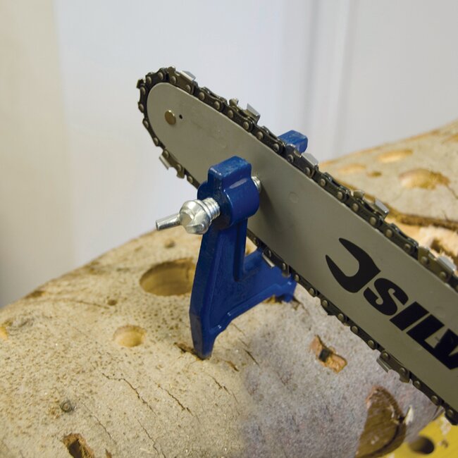 Silverline Kettingzaag vijlklem - staal - dubbele punt en vleugelmoer - 16 mm - staalkleurig - voor slijpen en onderhoud