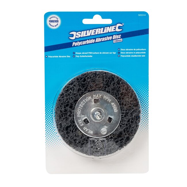 Silverline Schuurwiel - siliciumcarbide nylon gaas - roest- en verfverwijdering - 10 cm diameter - voor metaal en steen - lasvoorbereiding