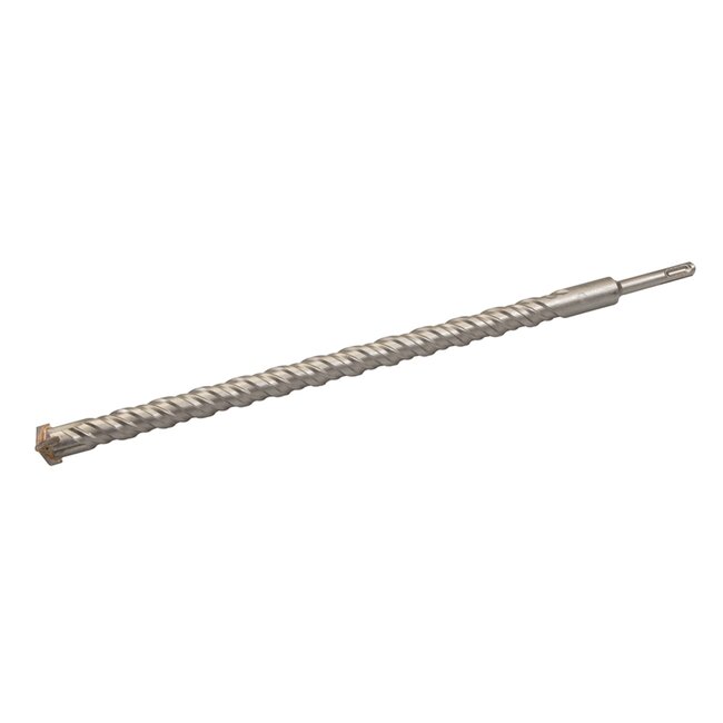 Silverline Betonboor SDS-plus kruiskop 4-snijder - hardmetaal - dubbele groef - 25 mm x 460 mm - staalkleurig - voor metselwerk