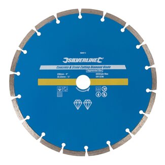 Silverline Diamantschijf Beton/Steen - Gesegmenteerd - Ø 230 mm - Asgat 22.23 mm