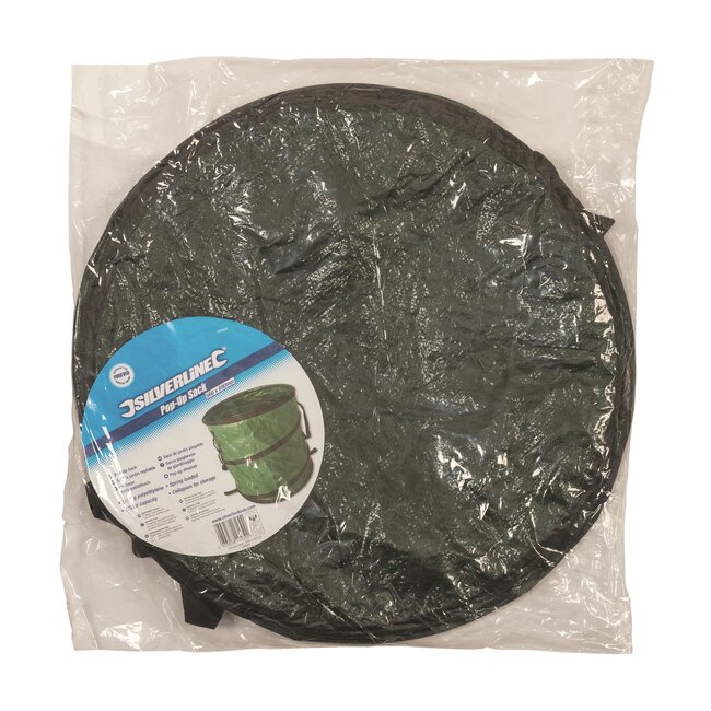 Silverline Tuinafvalzak opvouwbaar - polyethyleen, scheurbestendig en uv-bestendig - 56 x 69 cm - groen - 170 liter - tuinafval