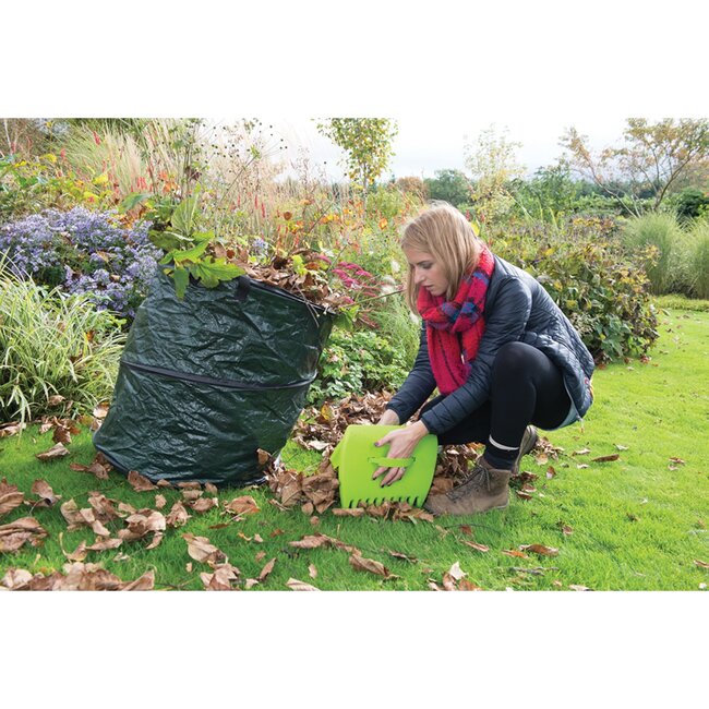 Silverline Tuinafvalzak opvouwbaar - polyethyleen, scheurbestendig en uv-bestendig - 56 x 69 cm - groen - 170 liter - tuinafval