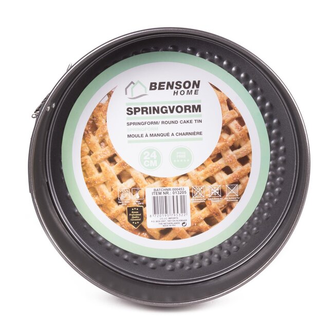 Benson Springvorm - Antiaanbaklaag - Ø 24 cm - Zwart - Handig kliksysteem