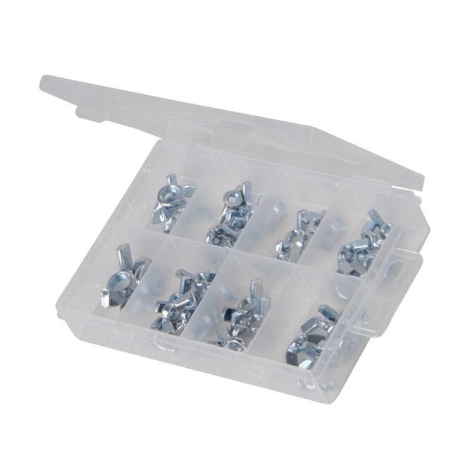 Fixman Vleugelmoer assortiment - roestbestendig - 40-delig - M4-M12 - met opbergkoffer