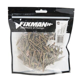 Fixman Super scherpe spaanplaatschroeven - Torx - Ø 4 x 50 mm - 200 stuks - geel verzinkt