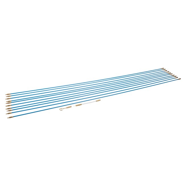 Silverline Kabeltrekset - glasvezelversterkt polyester - kabeltrekken - 10 x 1 meter - blauw - 13-delig - elektra