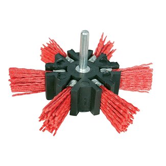 Silverline Nylon schuurborstel - grove korrel - 6 mm schacht - Ø 100 mm - vonkt niet