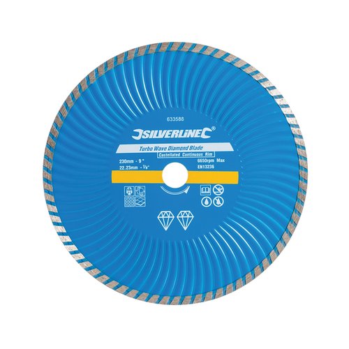 Silverline Diamant Turbo Wave Snijschijf - Doorslijpschijf - Ø 230 mm - Asgat 22.23 mm - Gesloten Velg Silverline Diamant Turbo Wave Snijschijf - Doorslijpschijf - Ø 230 mm - Asgat 22.23 mm - Gesloten Velg