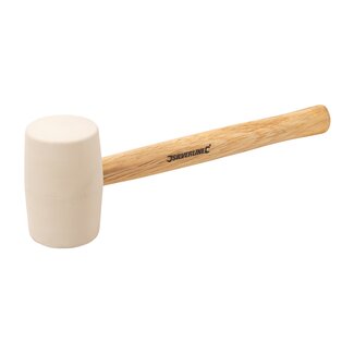 Silverline Hamer met witte rubberen kop - 454 gram - hardhouten schacht - zachte slagen - gelakt handvat