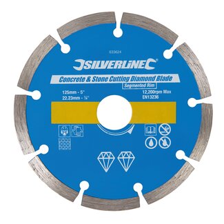 Silverline Diamantschijf Beton/Steen - Gesegmenteerd - Ø 125 mm - Asgat 22.23 mm