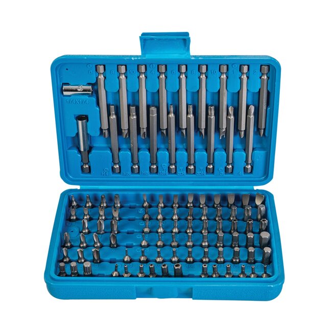 Silverline Veiligheidsbitset - chroom-vanadiumstaal - 1/4 inch zeskant, 25/75 mm - 98-delig - met opbergkoffer - voor schroeven