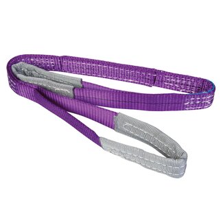 Silverline Hijsband - polyester - 1 ton draagvermogen - versterkte draagogen - 100 cm - paars - voor hijsen en takelen