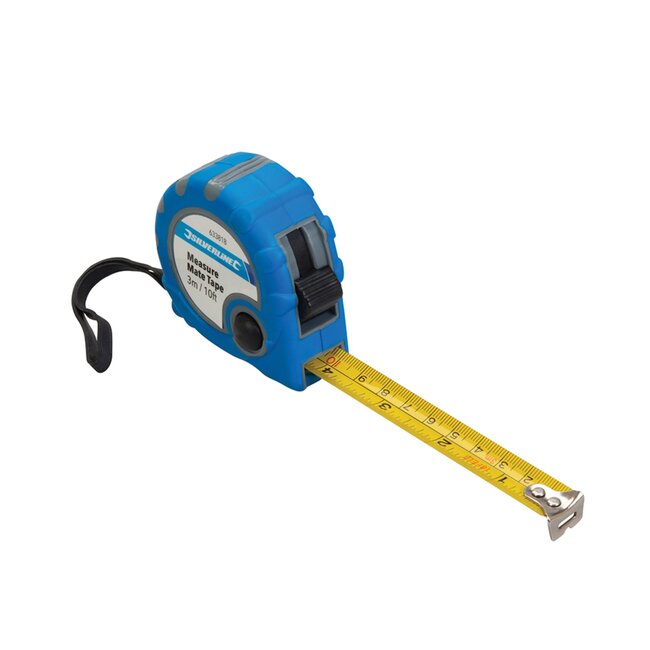 Silverline Rolmaat - Robuuste greep - Automatische oprolfunctie - 3 meter - 16 mm