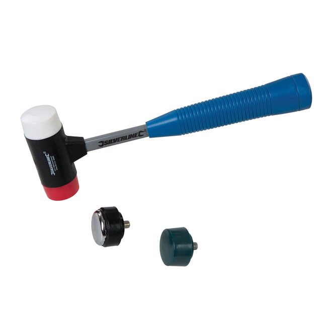 Silverline Multi-kop hamer - verwisselbare koppen - hi-grip handvat - 35 mm - 4-in-1