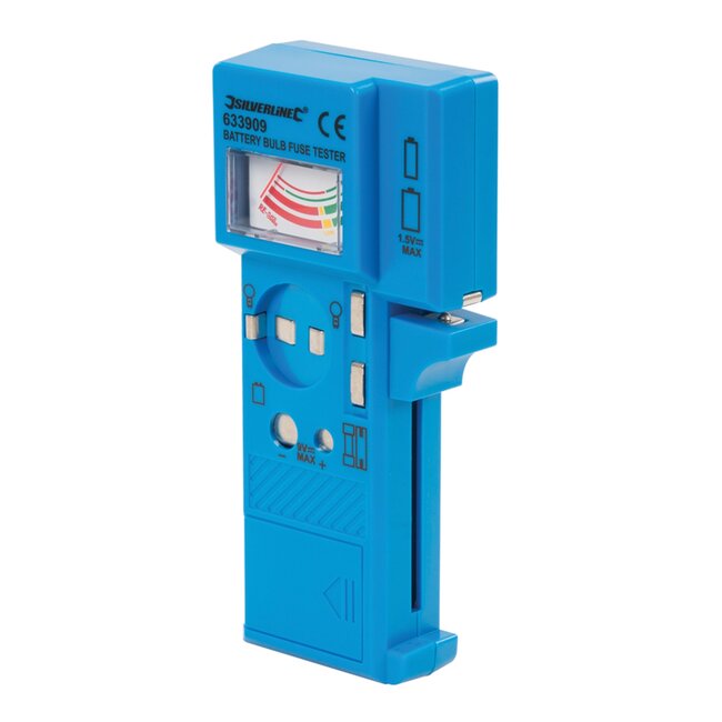 Silverline Batterij - Zekering en Lamp Tester - 1.5 Volt - 9 Volt