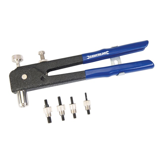 Silverline Popnageltang met verwisselbare kop - Ø 4 t/m 8 mm - Soft-grip handvaten - Voor moeilijk bereikbare plekken