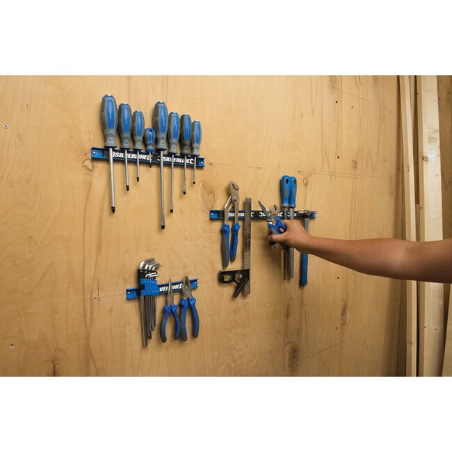 Silverline magnetische gereedschapsrekken - koolstofstaal - geverfde afwerking - 20,3/30,5/45,7 cm - 3-delig - voor werkplaats