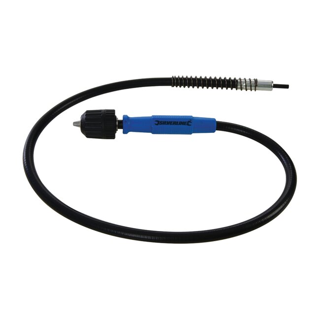 Silverline flexibele boorverlenging - staal - sleutelloze spankop 6 mm - 104 cm - zwart - voor moeilijk bereikbare plekken