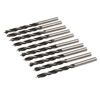 Silverline Precisie houtboren - Ø 5 mm - 10 stuks - carbon staal - centreerpunt