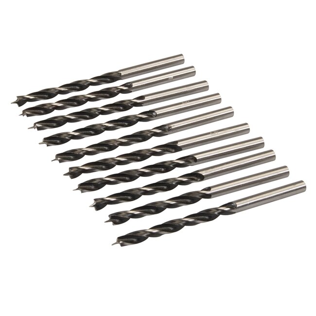 Silverline Precisie houtboren - Ø 5 mm - 10 stuks - carbon staal - centreerpunt