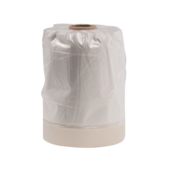 Silverline afdekfolie navulling - polyethyleen - voorgetapet, extra sterk, met roestvrijstalen mes - 55 cm x 33 meter - schilderen