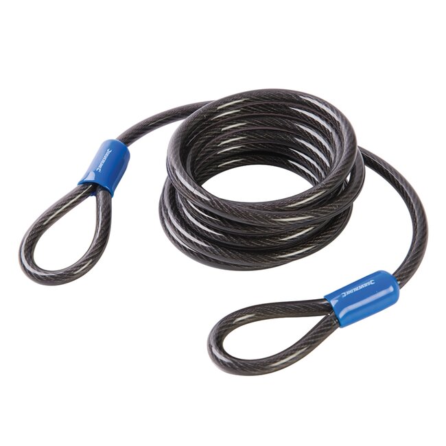 Silverline Sterke stalen beveiligingskabel - 2,5 meter - Ø 8 mm - PVC coating - Weerbestendig