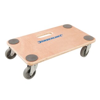 Silverline Plateauwagen hout - 150 kg draagvermogen, EVA antislip, 30 x 50 cm - houtkleur - verhuizen en transport