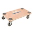 Silverline Plateauwagen hout - 150 kg draagvermogen, EVA antislip, 30 x 50 cm - houtkleur - verhuizen en transport