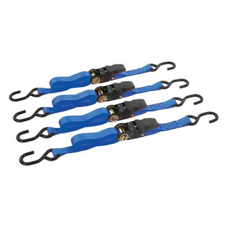 Silverline Sjorband met rubberen ratelhandvat - 4 meter - 4 stuks - capaciteit 735 kilo Silverline Sjorband met rubberen ratelhandvat - 4 meter - 4 stuks - capaciteit 735 kilo