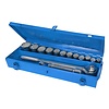 Silverline Doppenset 3/4 inch - 22 t/m 46 mm T-Staaf - 200 mm Verlengstuk - 15 delig Silverline Doppenset 3/4 inch - 22 t/m 46 mm T-Staaf - 200 mm Verlengstuk - 15 delig